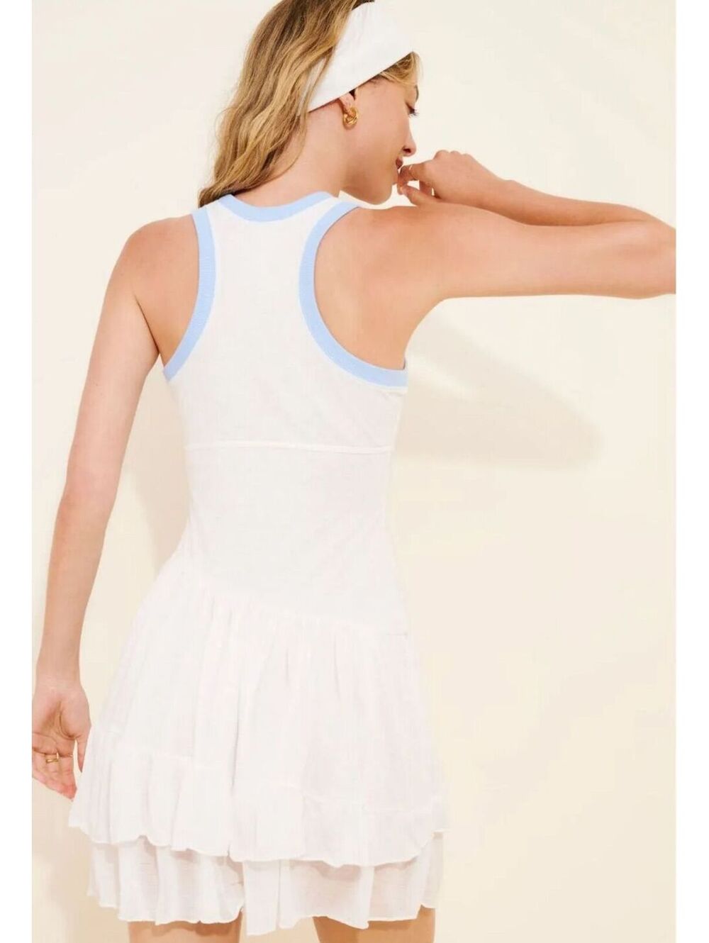 •(SMALL) NWT ANTHROPOLOGIE DAILY PRACTICE VARSITY SLEEVELESS MIDI TANK DRESS - Picture 4 of 8